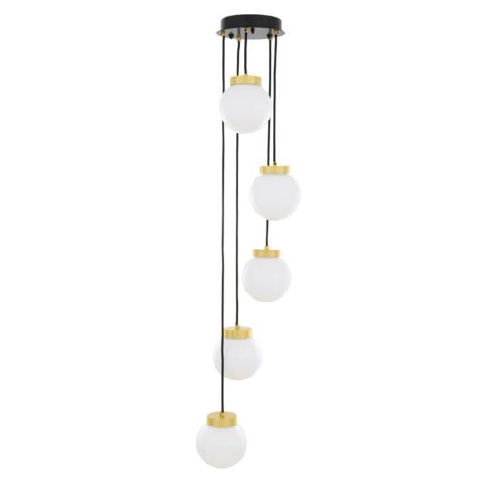 Agusta Cascade Globe Chandelier, Five Light