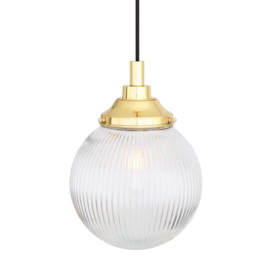 Cherith Prismatic Glass Globe Pendant Light 21cm IP44