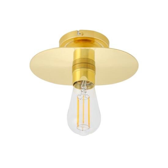 Kigoma Vintage Brass Shade Flush Ceiling Light, Polished Brass
