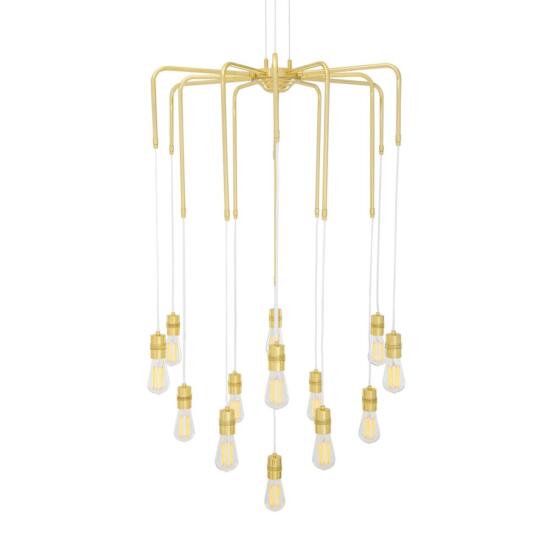 Sela Modern Brass Chandelier, 13 Light