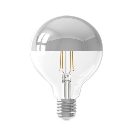 LED Filament Mirror Top Light Bulb Chrome Dimmable E27 4W 2300k 280lm 9.5cm