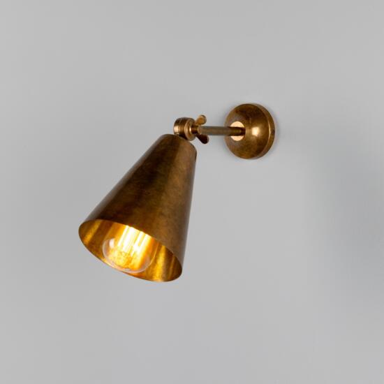 Moya Adjustable Brass Cone Wall Light 22cm IP20