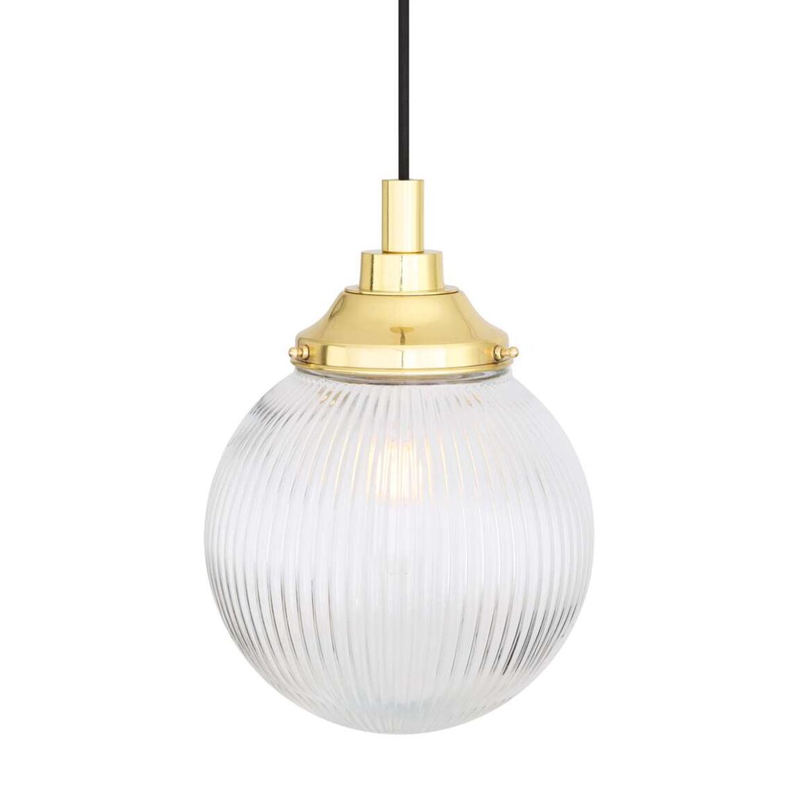 Cherith Prismatic Glass Globe Pendant Light 21cm IP44 main product image