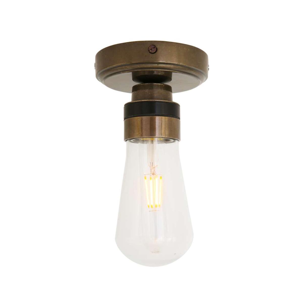 Kura Bare Brass Bathroom Ceiling Light 22cm IP65 main product image