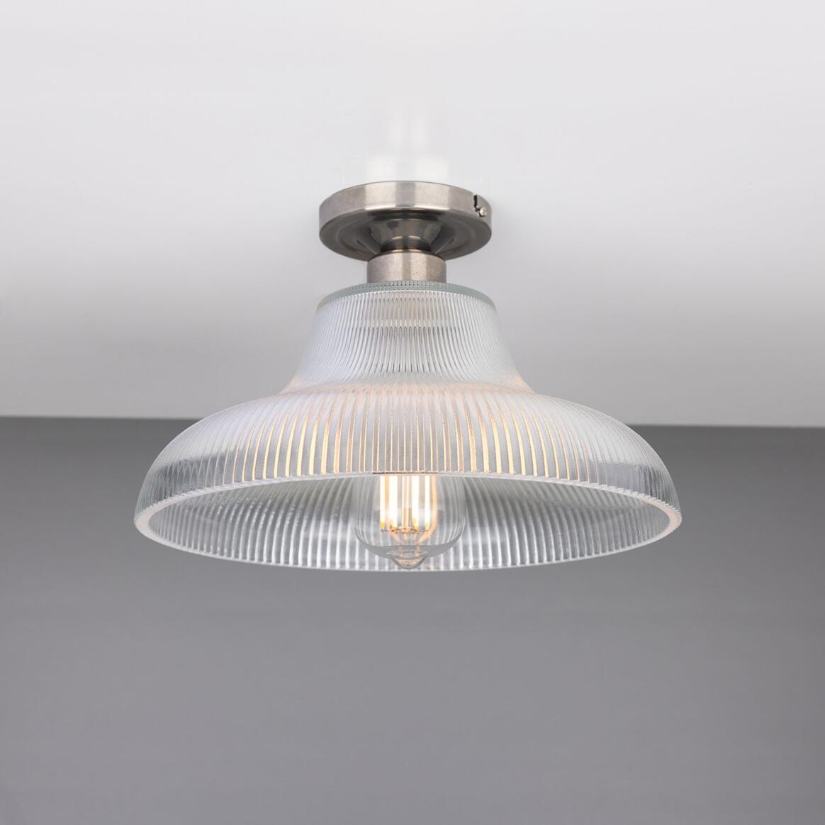 Mono Vintage Prismatic Glass Flush Ceiling Light 30cm IP20 main product image