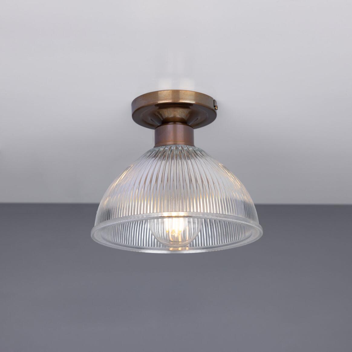 Erbil Prismatic Glass Flush Ceiling Light 19cm IP20 main product image