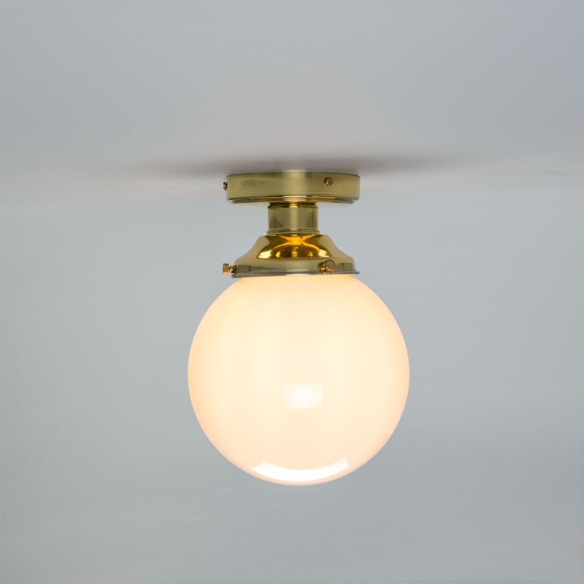 Yerevan Opal Globe Flush Ceiling Light 20cm IP20