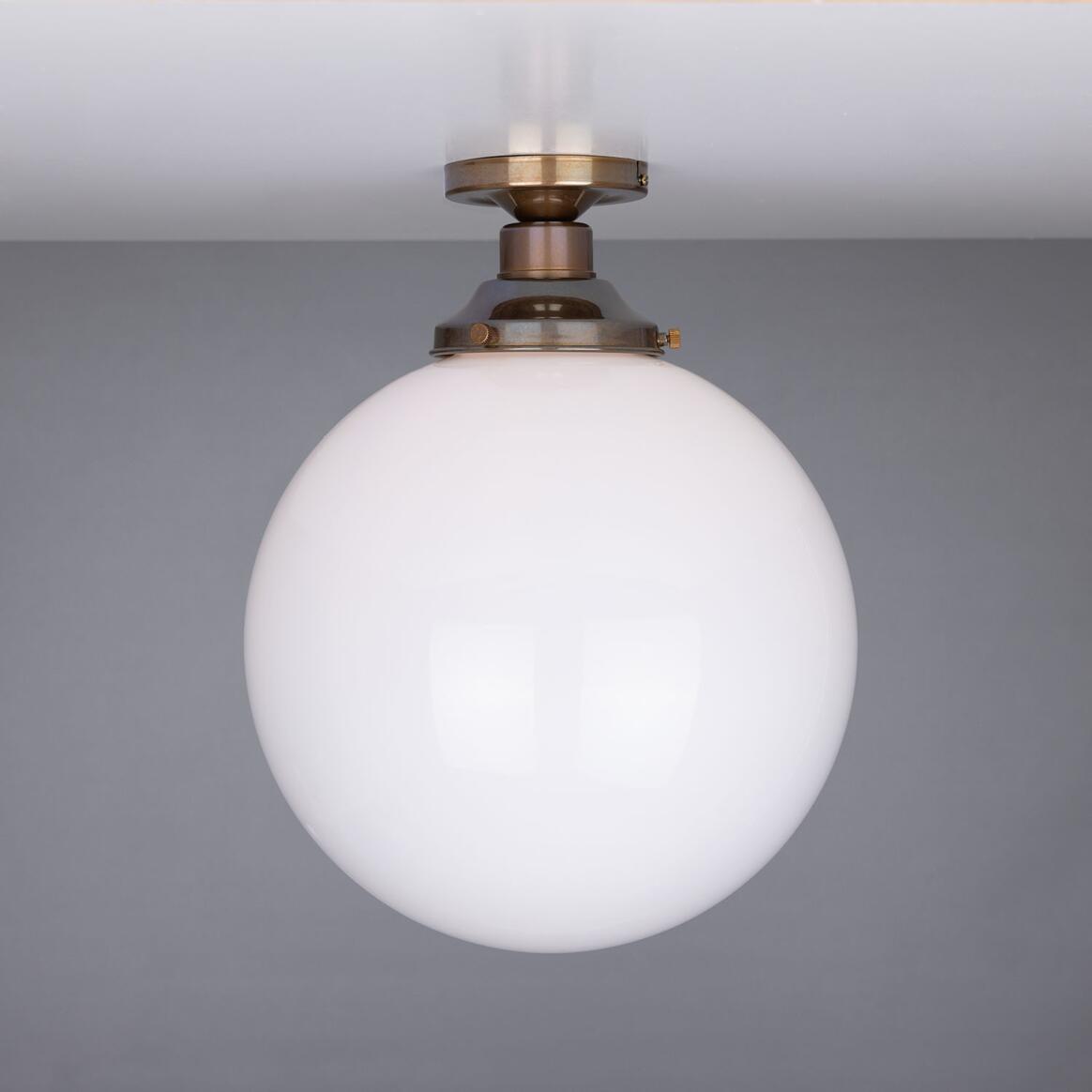 Yerevan Opal Globe Flush Ceiling Light 30cm IP20 main product image