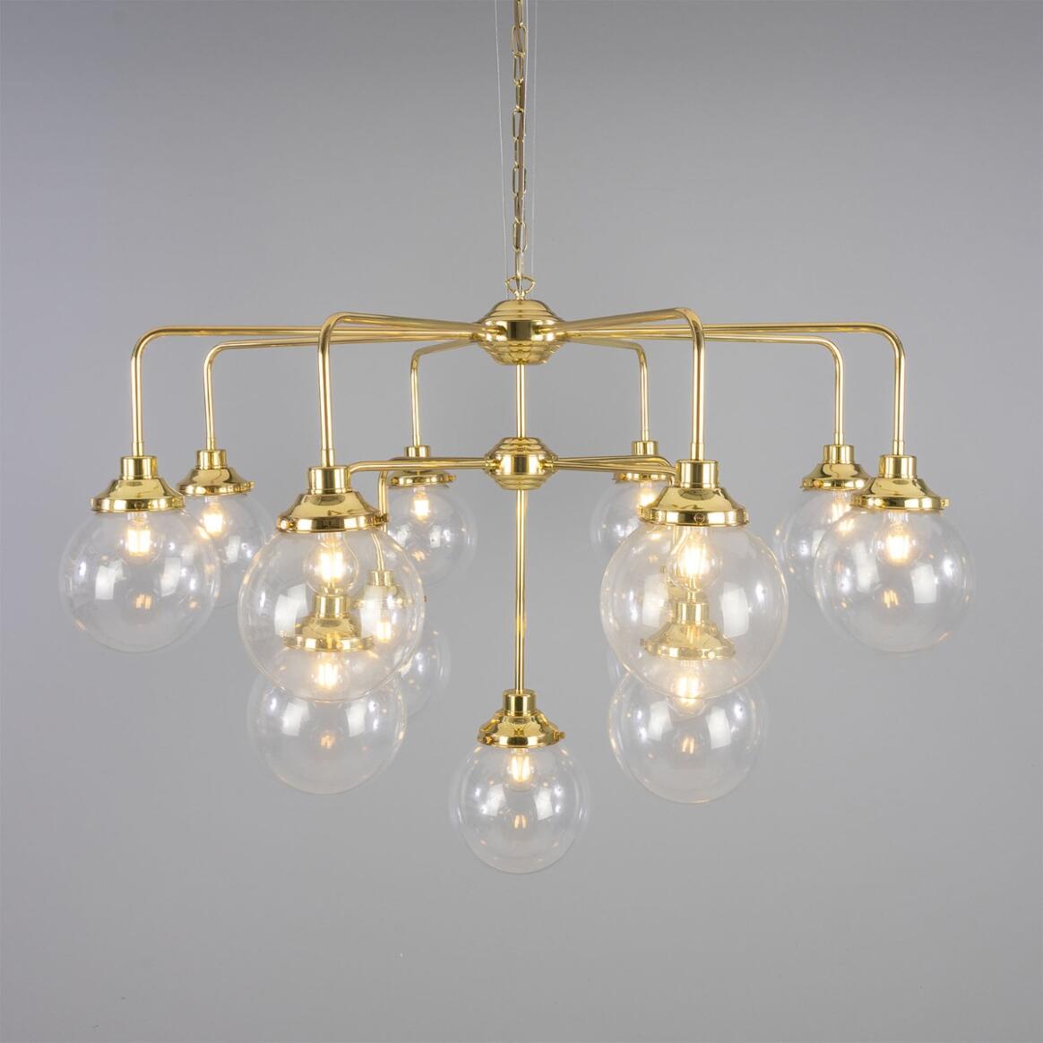 Rome Mid-Century Three-Tier Globe Chandelier, 13-Light main product image