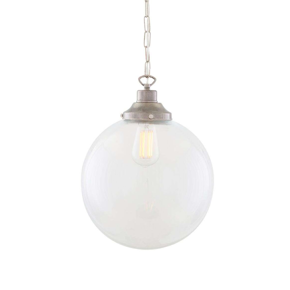 Riad clear globe pendant light 30cm main product image