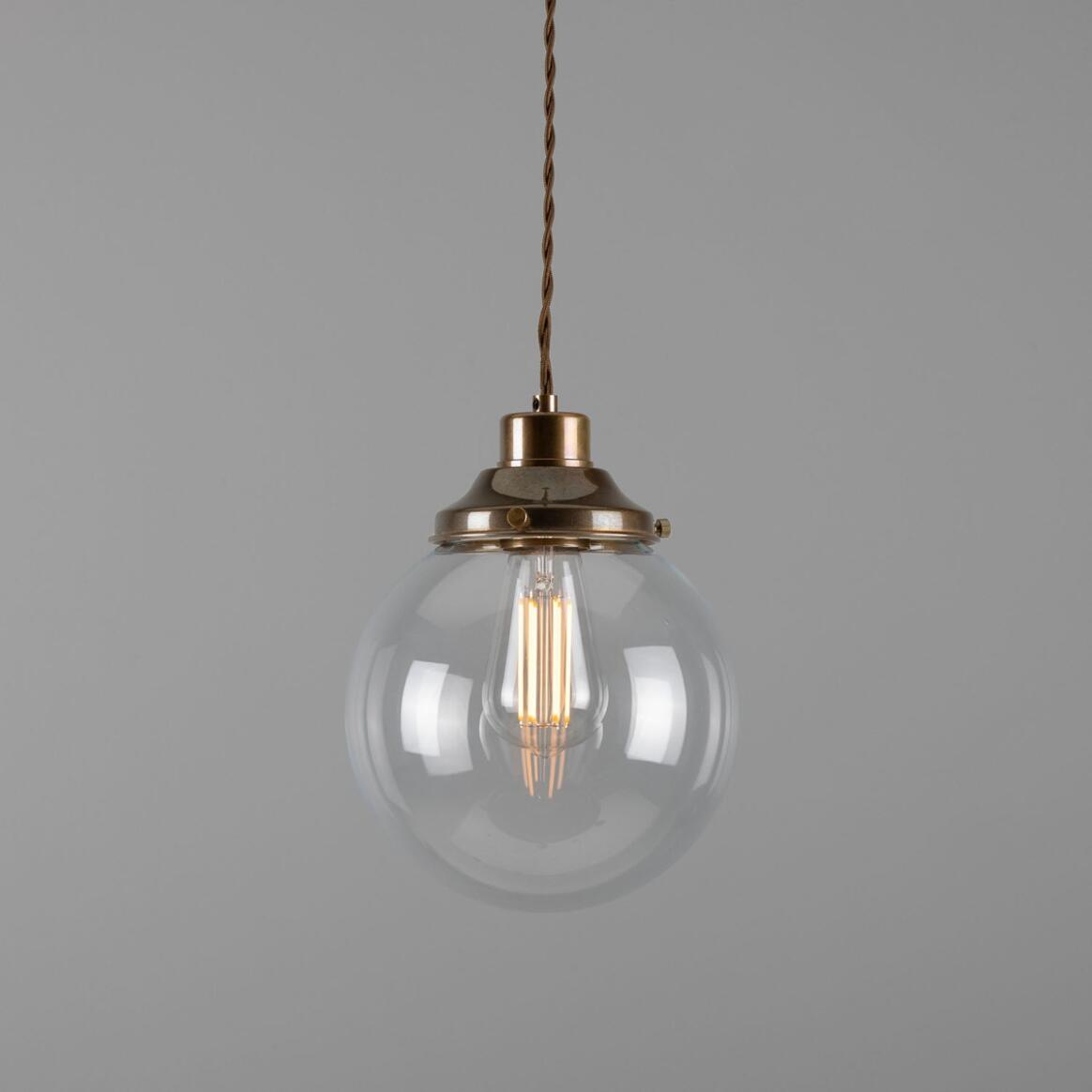 Virginia Small Clear Glass Globe Pendant Light 20cm IP20 main product image