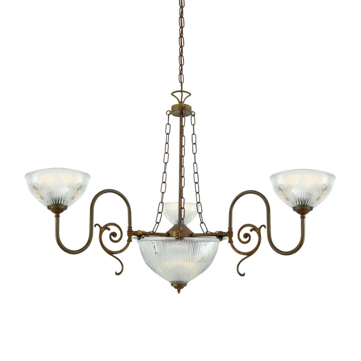 Padang Traditional Three-Arm Brass / Glass Chandelier 105cm IP20 main product image