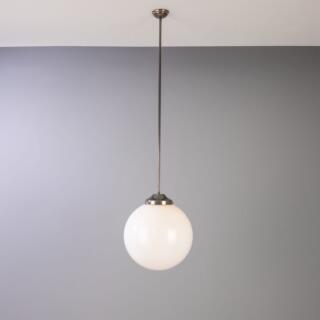 Luanda Opal Glass Globe Bar Pendant Light 40cm, Antique Silver
