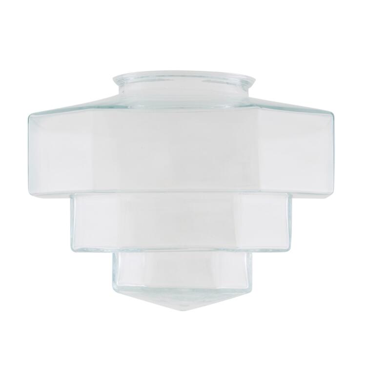 Art Deco Octagonal Stepped Glass Lamp Shade