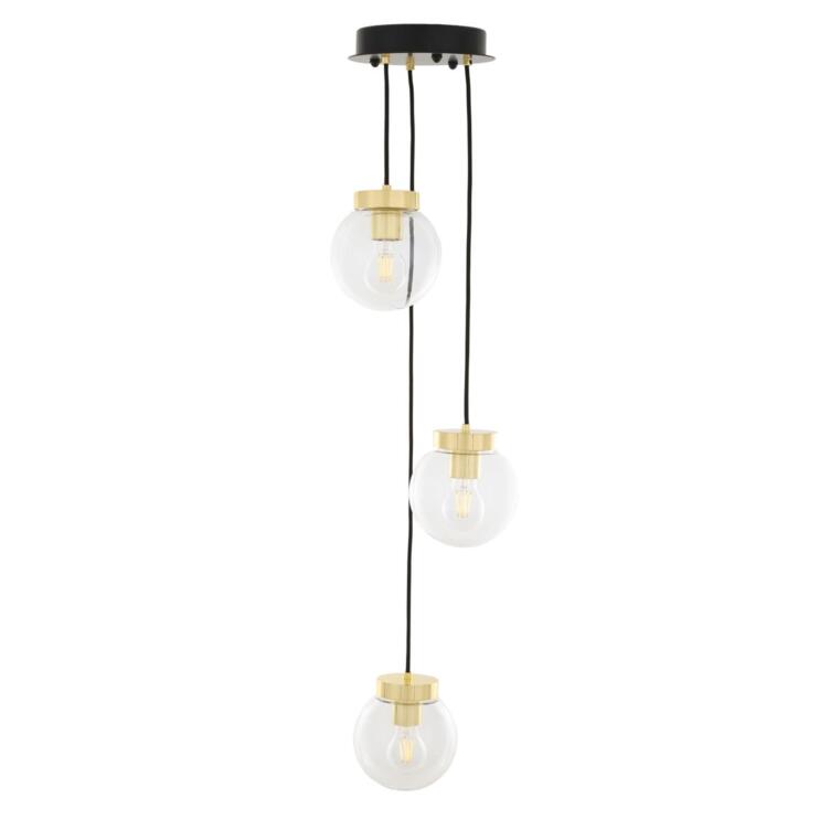 Agusta Modern Cascade Globe Chandelier, Three Light