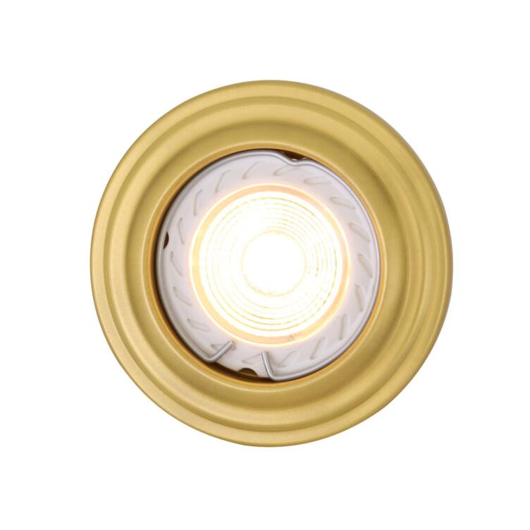 Lefkosia Circular Brass Recessed Spotlight 8cm, Satin Brass