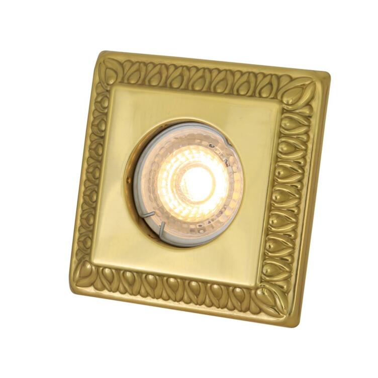 Vaduz Square Brass Recessed Spotlight 10cm