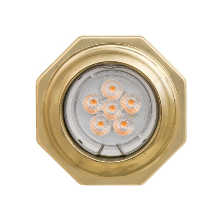 Palmanova Octagon Brass Recessed Spotlight 8.5cm, Polished Brass