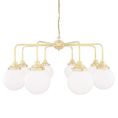 Rome Mid-Century Single Tier Globe Chandelier, Eight-Light