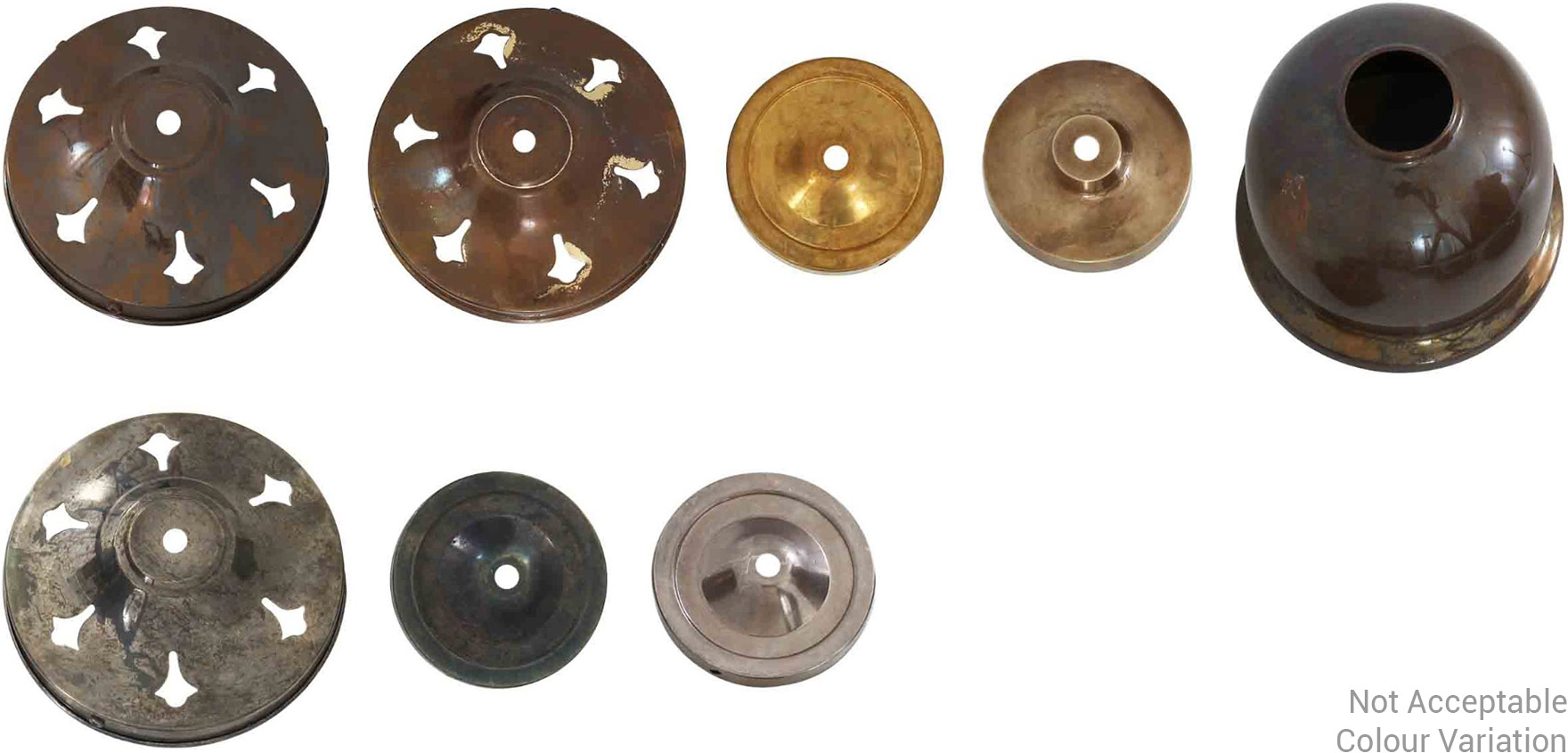 Unacceptable colour variations Unacceptable colour variations